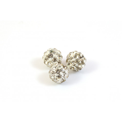 PAVE BEAD, 6MM CRYSTAL CLEAR
